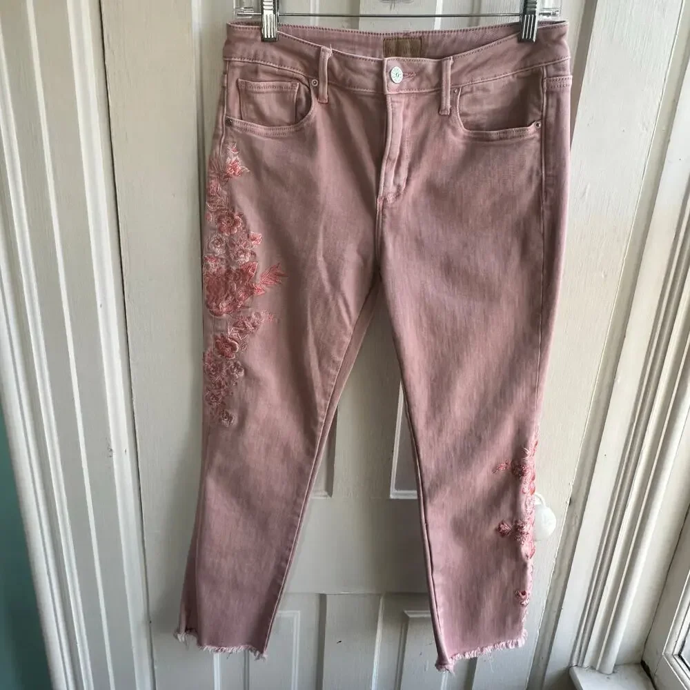 Driftwood Colette Blossom Embroidered Jeans – Size 28